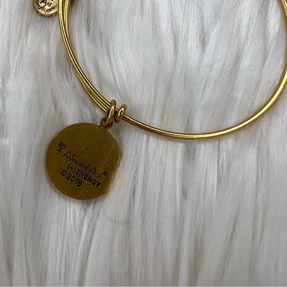 Alex and Ani D Initial Monogram Rafaelian Gold Charm Bangle Bracelet - Picture 3 of 3